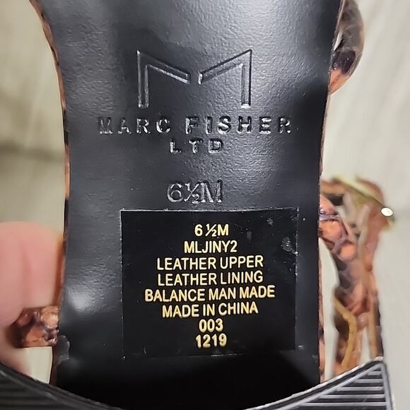 Marc Fisher LTD Jiny Leather Barely There Snake Print Sandals Womens 6.5 NEW - Picture 8 of 13